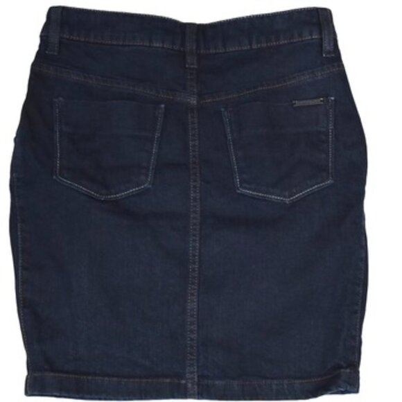 Massimo Dutti Dark Denim Skirt Minimalist 90s Y2k Streetwear Sz 27 Eur 36 - Picture 2 of 7